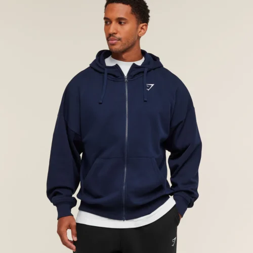 Gymshark Crest Oversized Zip Up Hoodie