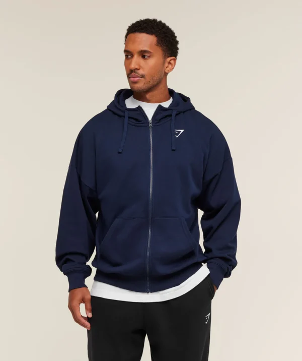Gymshark Crest Oversized Zip Up Hoodie
