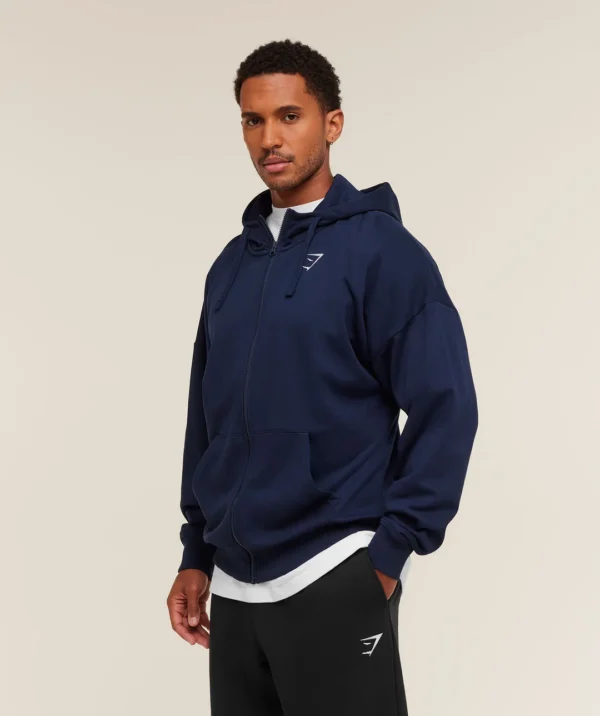 Gymshark Crest Oversized Zip Up Hoodie