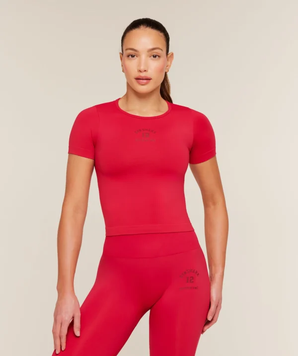 Gymshark Everyday Seamless Graphic Short Sleeve Top-Red