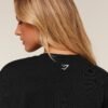 Gymshark Collegiate Graphic T-Shirt-Black