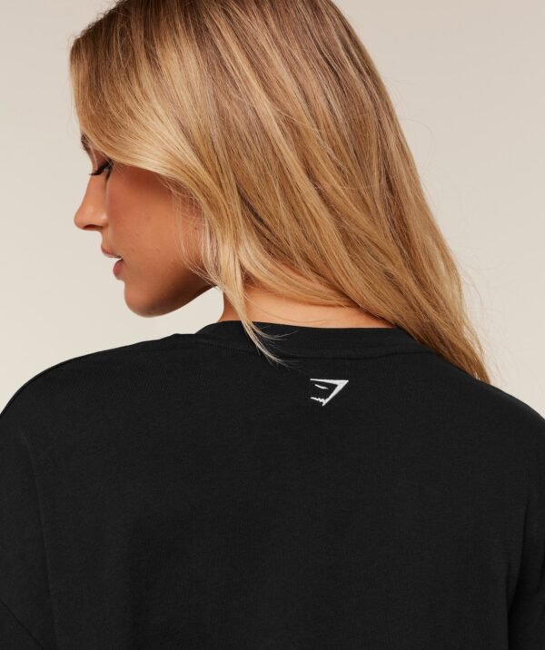 Gymshark Collegiate Graphic T-Shirt-Black