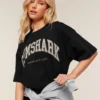 Gymshark Collegiate Graphic T-Shirt-Black