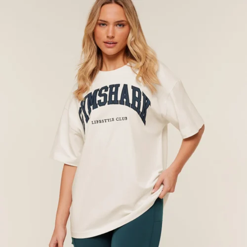 Gymshark Collegiate Graphic T-Shirt-White