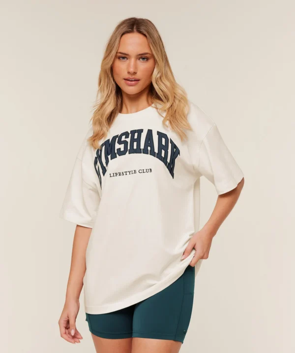 Gymshark Collegiate Graphic T-Shirt-White