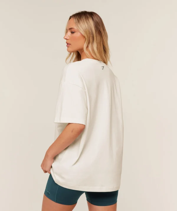 Gymshark Collegiate Graphic T-Shirt-White