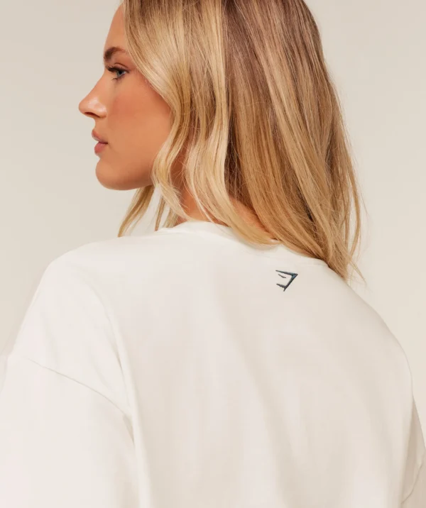 Gymshark Collegiate Graphic T-Shirt-White