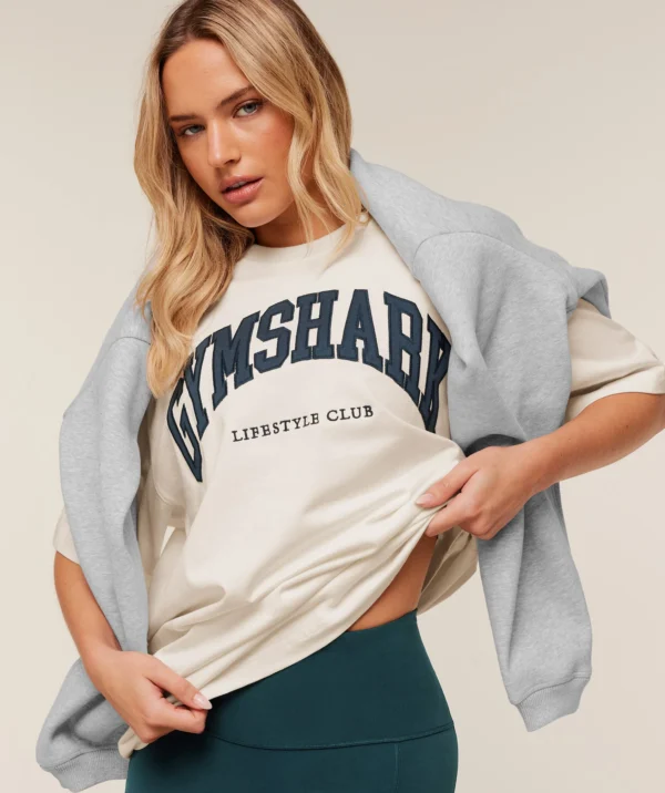 Gymshark Collegiate Graphic T-Shirt-White