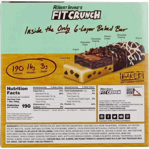Barras de proteína de suero Fit Crunch del chef Robert Irvine