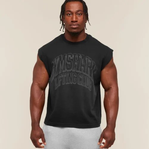 GYMSHARK GSLC CUT OFF TANK – BLACK/WASH