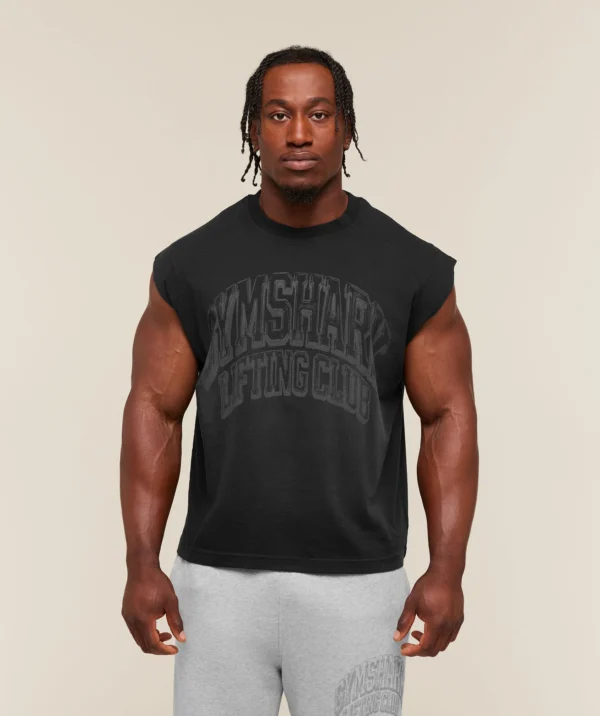 GYMSHARK GSLC CUT OFF TANK – BLACK/WASH
