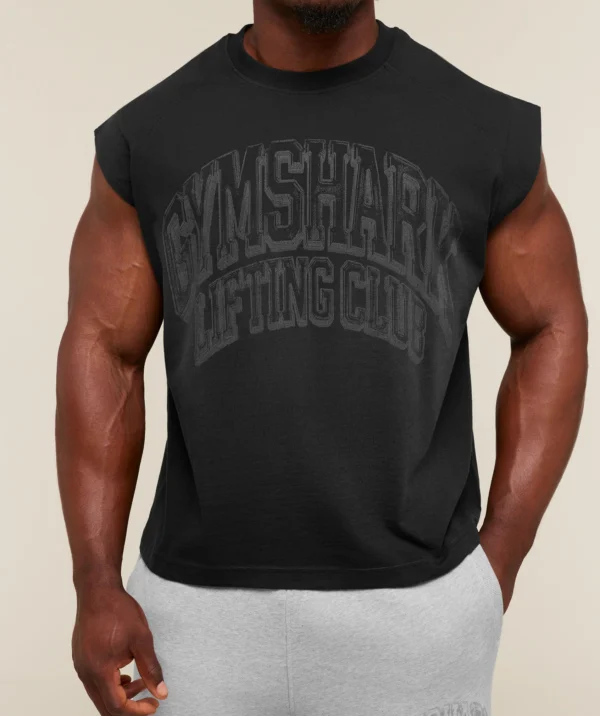 GYMSHARK GSLC CUT OFF TANK – BLACK/WASH