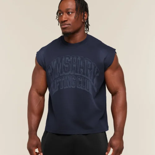 GYMSHARK GSLC CUT OFF TANK – HEAVY BLUE/WASH