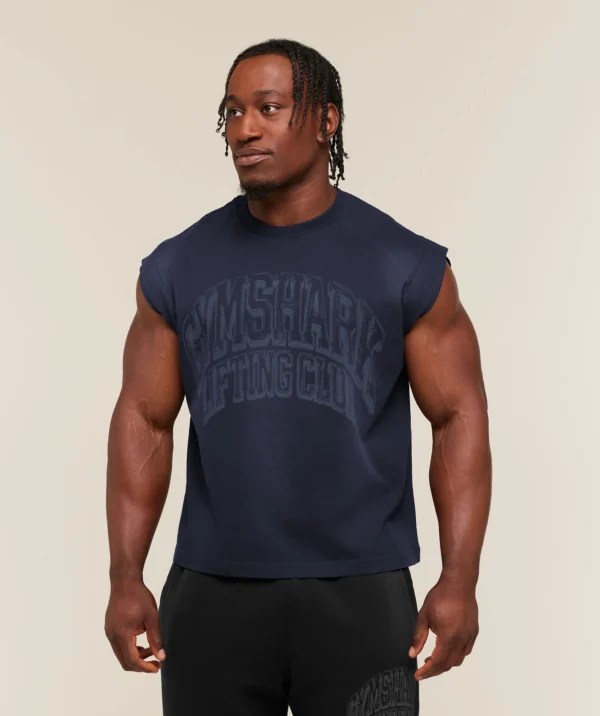 GYMSHARK GSLC CUT OFF TANK – HEAVY BLUE/WASH