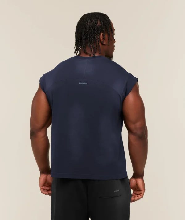 GYMSHARK GSLC CUT OFF TANK – HEAVY BLUE/WASH