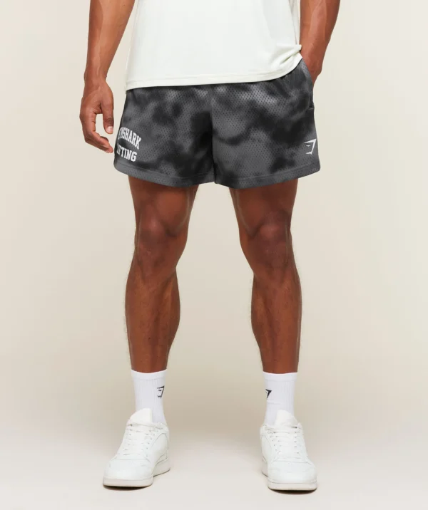 GYMSHARK LIFTING MESH 5" SHORTS – DARK GREY