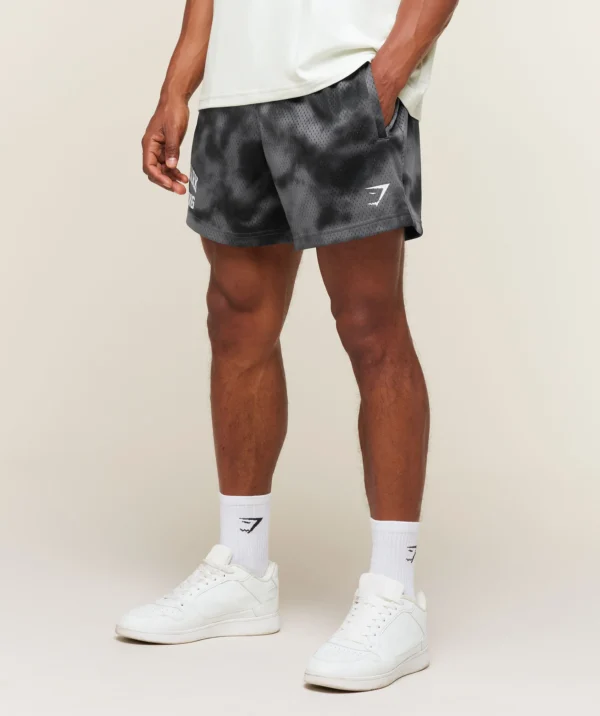 GYMSHARK LIFTING MESH 5" SHORTS – DARK GREY