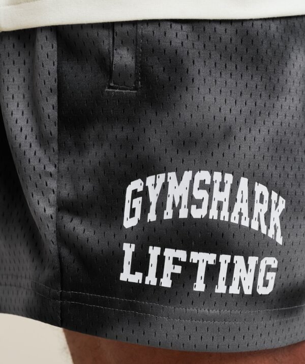 GYMSHARK LIFTING MESH 5" SHORTS – DARK GREY