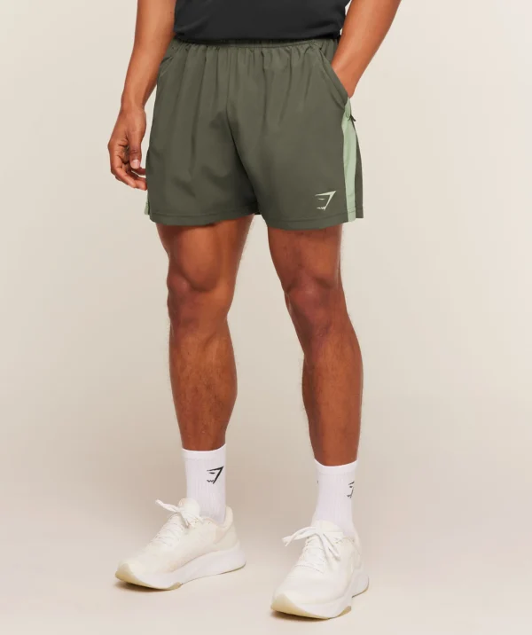 GYMSHARK SPORT 5" SHORTS – STRENGTH GREEN/HAZE GREEN