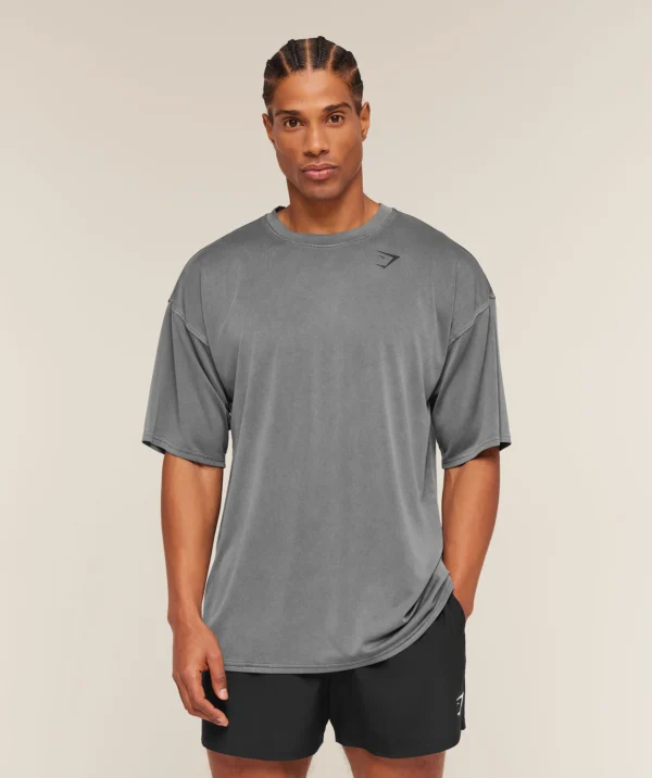 GYMSHARK WASHED PASTELS T-SHIRT – BLACK/WASH