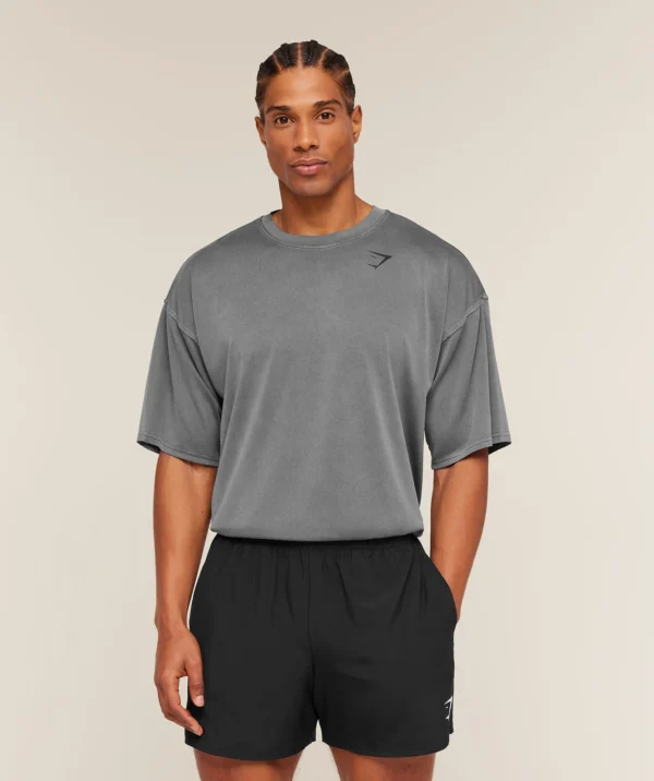 GYMSHARK WASHED PASTELS T-SHIRT – BLACK/WASH