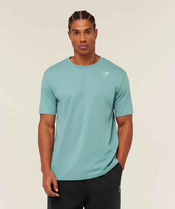 GYMSHARK CREST T-SHIRT – STORM BLUE