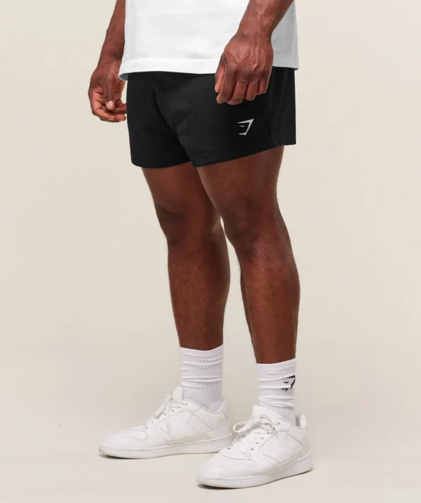 GYMSHARK LIFTING MESH 5" SHORTS – BLACK