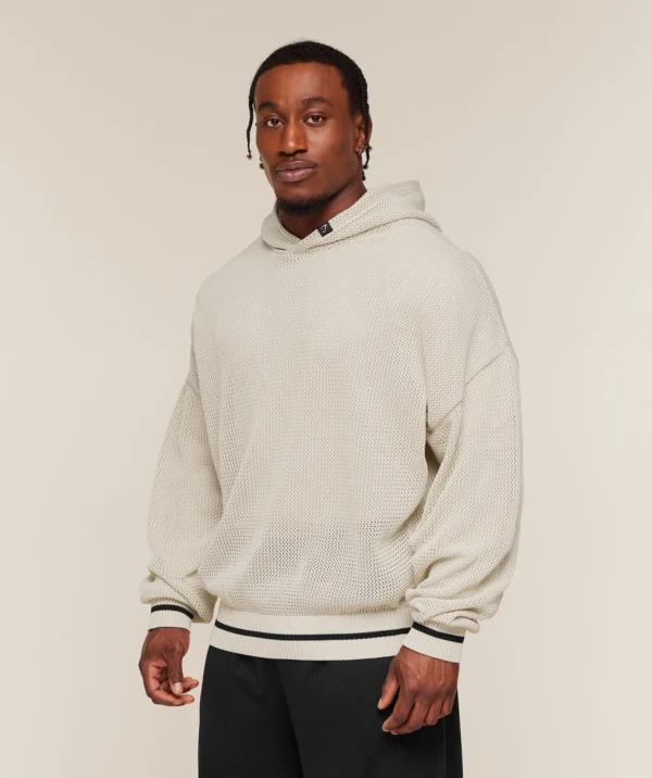 GYMSHARK COLLECTIVE CROCHET STYLE HOODIE – TINTED WHITE