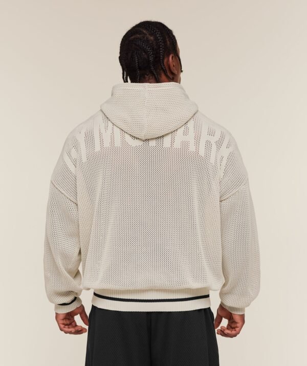 GYMSHARK COLLECTIVE CROCHET STYLE HOODIE – TINTED WHITE