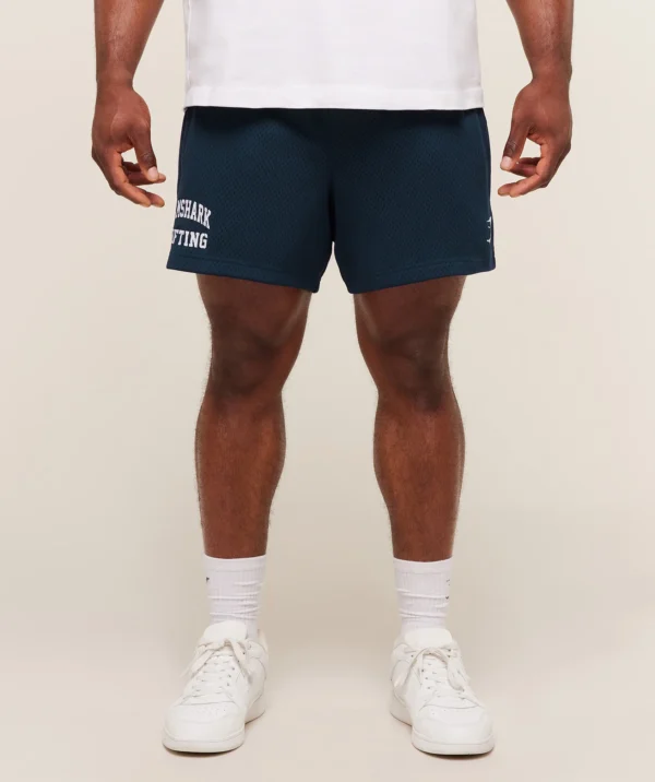 GYMSHARK LIFTING MESH 5" SHORTS – NAVY