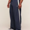 GYMSHARK RETRO COLLEGIATE TRACK PANTS – HEAVY BLUE / TINTED WHITE