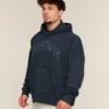 GYMSHARK RETRO COLLEGIATE GRAPHIC HOODIE – HEAVY BLUE