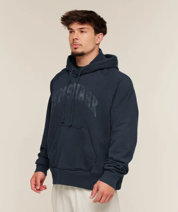 GYMSHARK RETRO COLLEGIATE GRAPHIC HOODIE – HEAVY BLUE