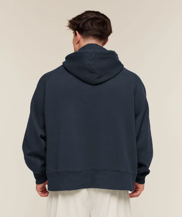 GYMSHARK RETRO COLLEGIATE GRAPHIC HOODIE – HEAVY BLUE